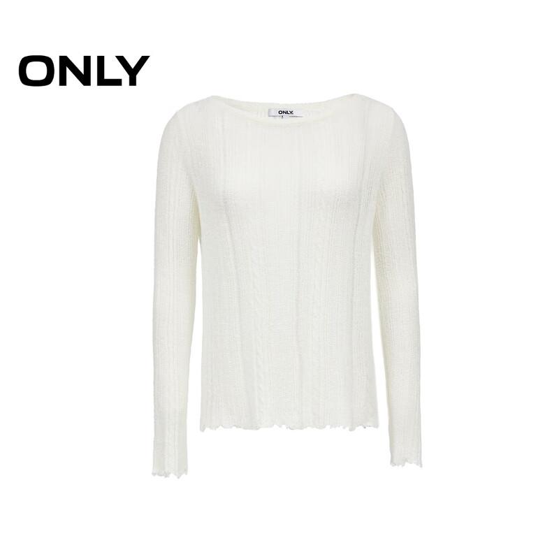 ONLY 2025 Autumn Relaxed Fit Raw Edge Knit Sweater
