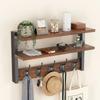 with Hooks Two-Tier Coat Rack Wall Mounted Entryway Coat Hook Wall Shelf  for Bedroom Living Room