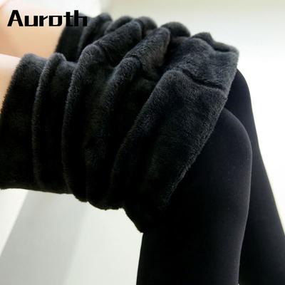 Auroth Winter Women Plus Leggings caldi in velluto Leggings elasticizzati a vita alta addensati Leggings elasticizzati