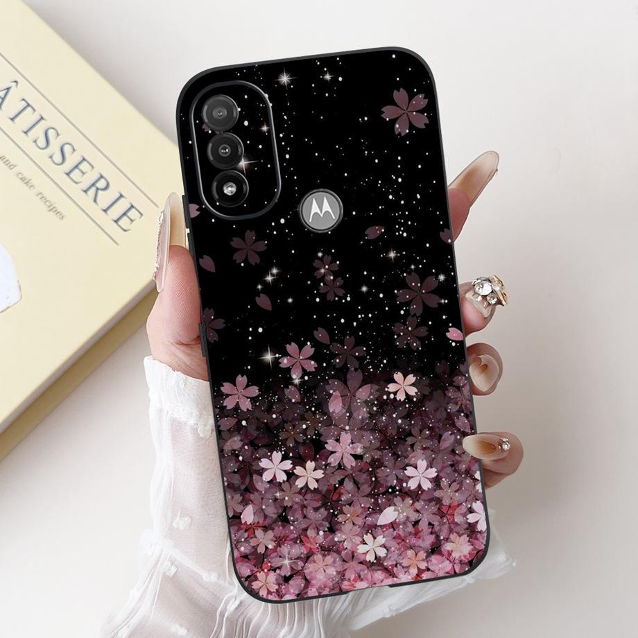 For Motorola Moto E20 E30 E40 E22 E22s E22i Phone Case Back Cover Soft Matte Silicone Slim Fundas Lovely Panda Rabbit Flower