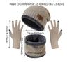4pcs/set Soft Winter Beanie Hat Scarf Set Thicken Fleece Lined Thermal Knitted Gloves Thermal Protection Cap Warm Wool Hat