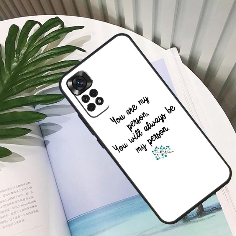 Greys Anatomy You Are My Person Funda For Xiaomi Redmi Note 14 13 10 11 12 15 Pro Plus Case For Redmi 15 13C 12C 10C 14C 15C