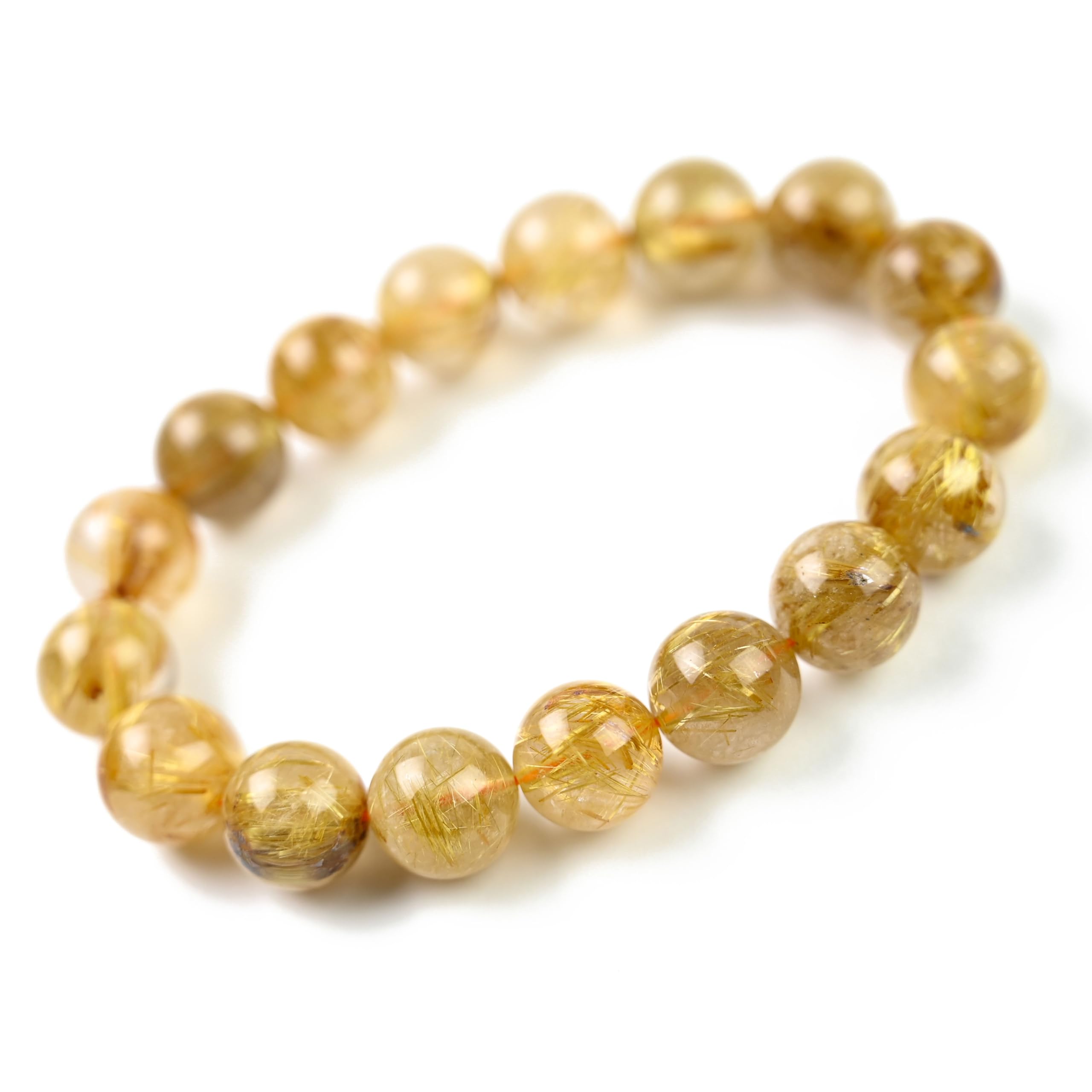 

Jewelry Town Shosenkyo Rutilated Quartz Bracelet 12mm Ball Inner Diameter 16cm Money Luck Work Luck Power Stone [Eigado]