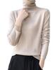 Versatile Pure Wool High Neck Solid Color Women's Slim Top for Spring & Autumn 2023