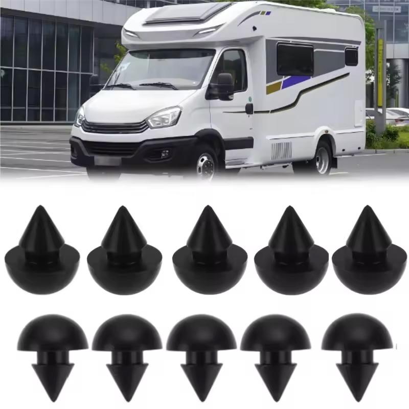 10 stk Sorte Gummistøddæmpere Til Campingvogn Camper - 4,5 Mm Varmebestandige Afstandsstykker, Skridsikre Låg-Løftere For At Forhindre Ridser & Spild