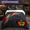 Belgium Football Pattern 3 Pieces Bedding Set Soft Microfiber Duvet Cover with Pillow Cases for Bedroom