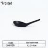 A5 Black Matte Melamine Long Handle Soup Spoon - Food Grade Porcelain Imitation for Restaurants, Hotels, and Hot Pots.