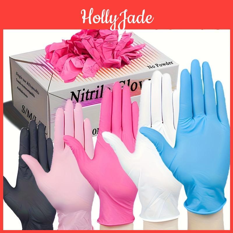 Disposable Nitrile Gloves 50pcs Multicolor Essential For Kitchen Pet Care Hair Dye Manicure Food Prep