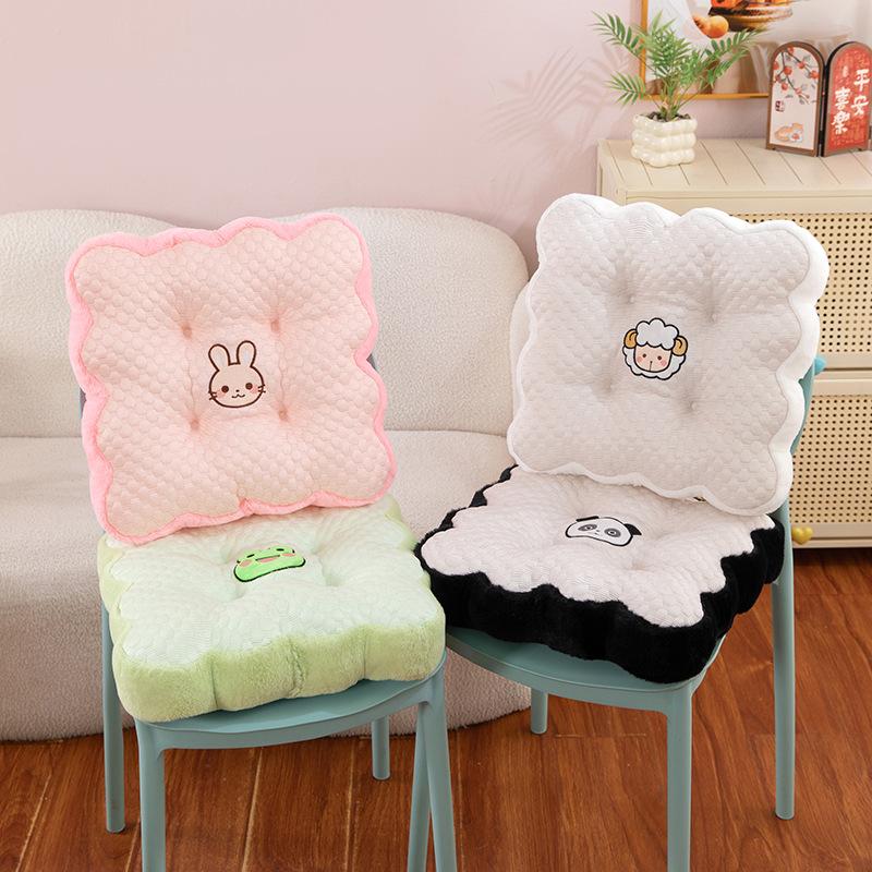 New Cold Beans Cute Seat Cushion Office Chair Cushion Student Sitting for A Long Time Anti-slip Butt Cushion Lazy Thickened Cushion