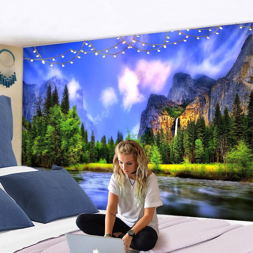 Most indyjski Budda gobelin ścienny wiszący boho mandala psychodeliczny dom salon tło dekoracja ścienna