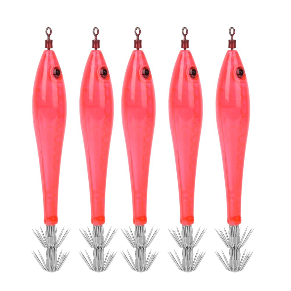 

5Pcs Luminous Squid Jigs Hook Fishing Lures Baits Tackle for SeaFresh Waterred
