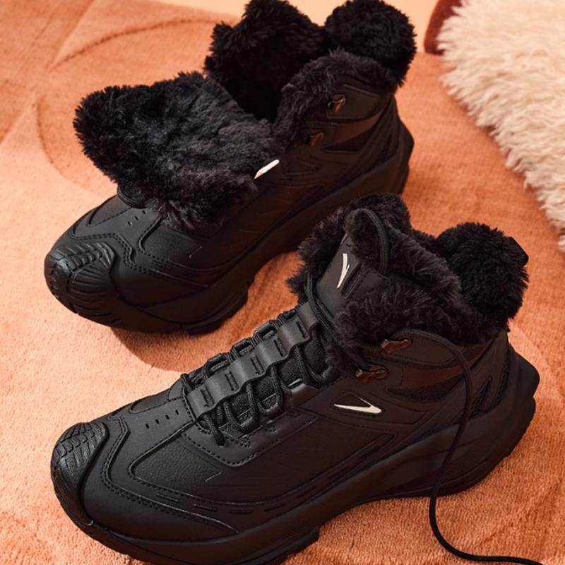 Anta Explore Yue Trendy Versatile Fleece Non-Slip Wear-Resistant Low-Top Casual Shoes Women sneaker Black 922448909-3