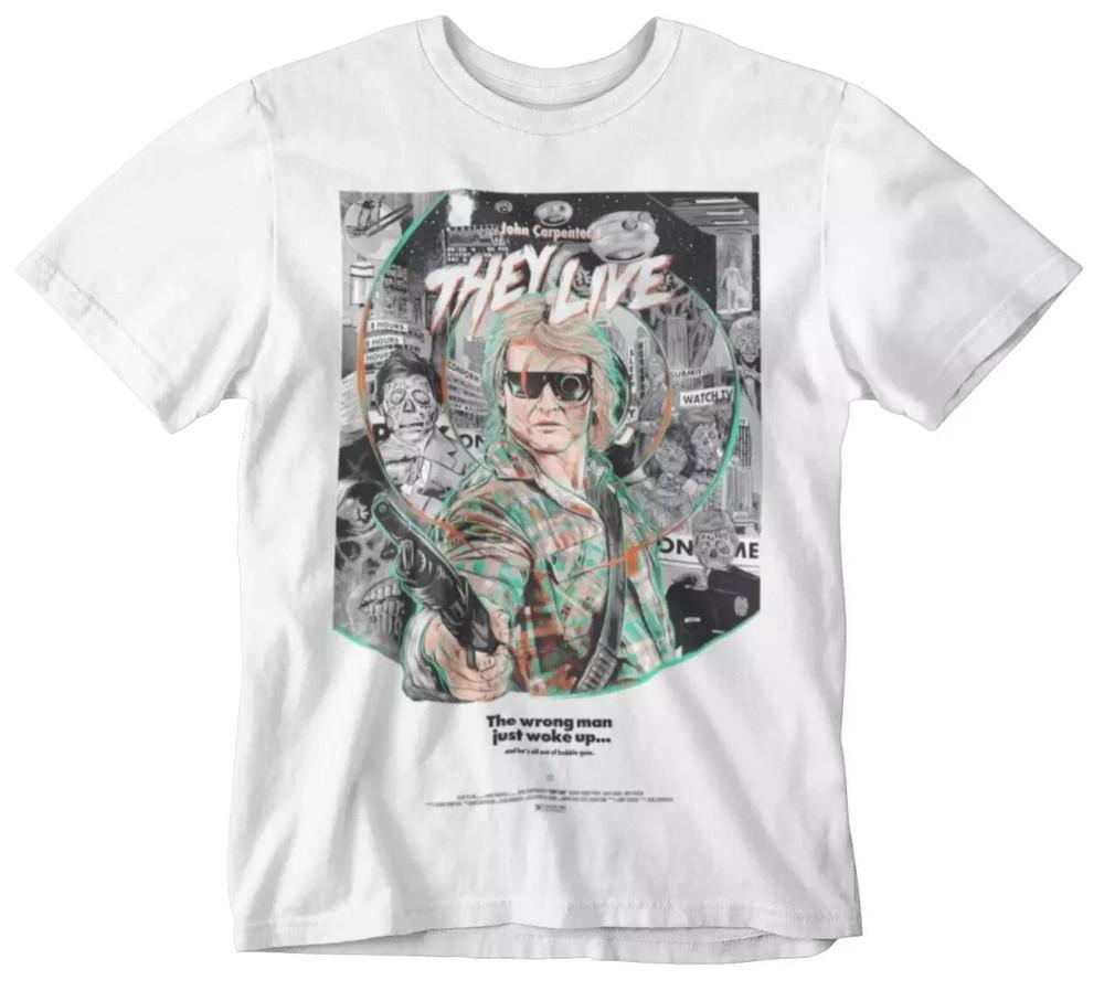They Live T-Shirt Retro Cool Gift Tee Alien Movie 80s UK Unisex T-Shirt XXXXL