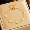 Diamond Roman Numeral Round Medal Chain Set Necklace Earrings Bracelet Gold Jewelry Accessories