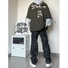 American Retro Pants High Street Tide Brand Logging Camouflage Overalls Men's Hiphop Loose Straight Wide-leg Pants