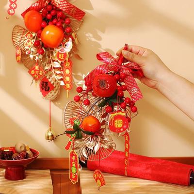 Gold&red Chinese New Year Decoration Plastic & Foam Facai Red Fruits Lucky Charm Traditional Chinese Zodiac Snake