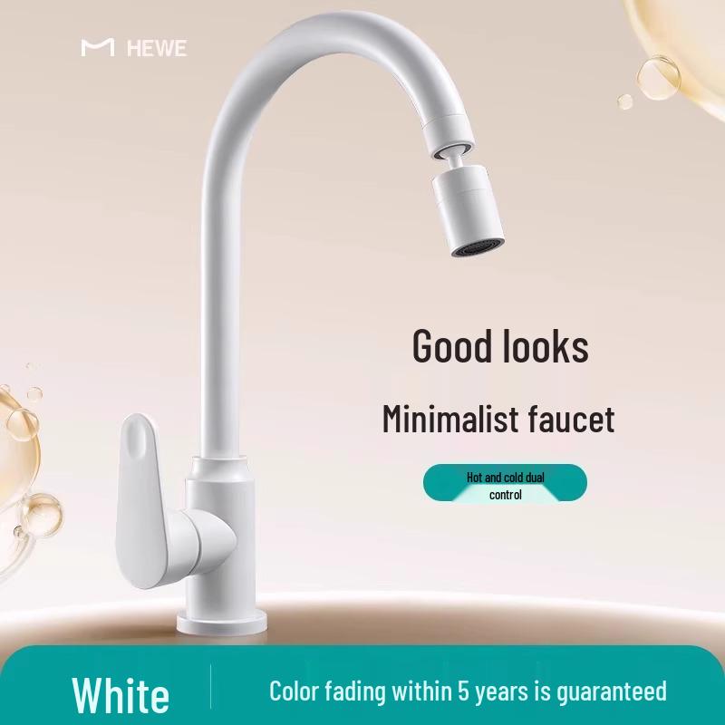 All-Copper Kitchen Pull-Out Faucet with 360° Rotation & Dual-Use Hot/Cold for Vegetable Sink