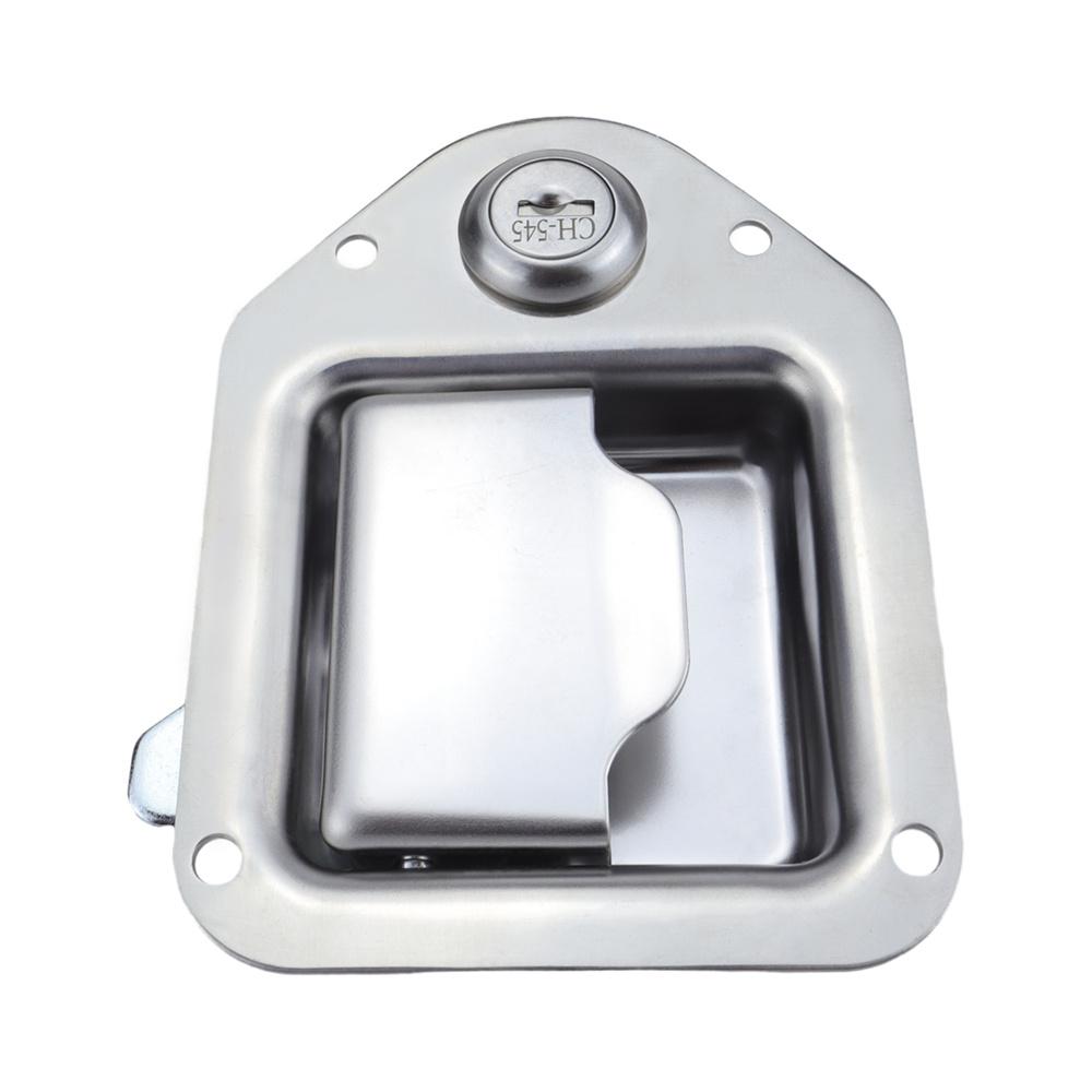 Stainless Steel Trailer Door Latch Lock with 2 Keys For Camper RV Truck Tool Box