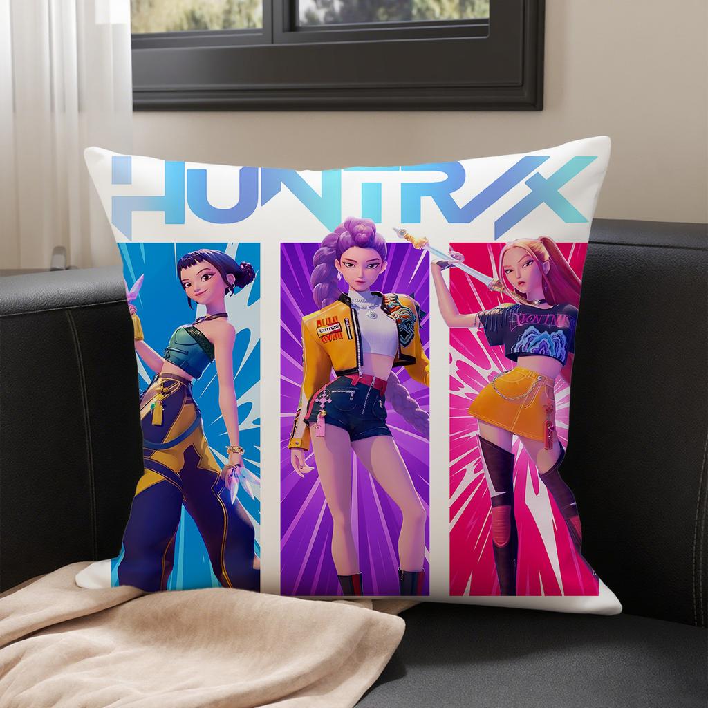 KPop Demon Hunters  Huntrx on the pillowcase: colorful anime patterns, super eye-catching fashion home decoration