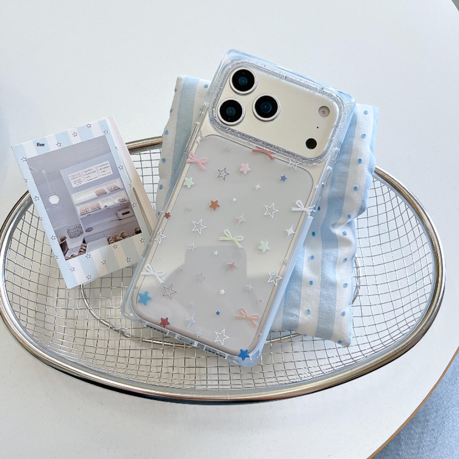 

Square Shell - Star Butterfly Knot Case for iPhone 17 Pro/15 Pro Max/16 Pro iPhone 17 Pro