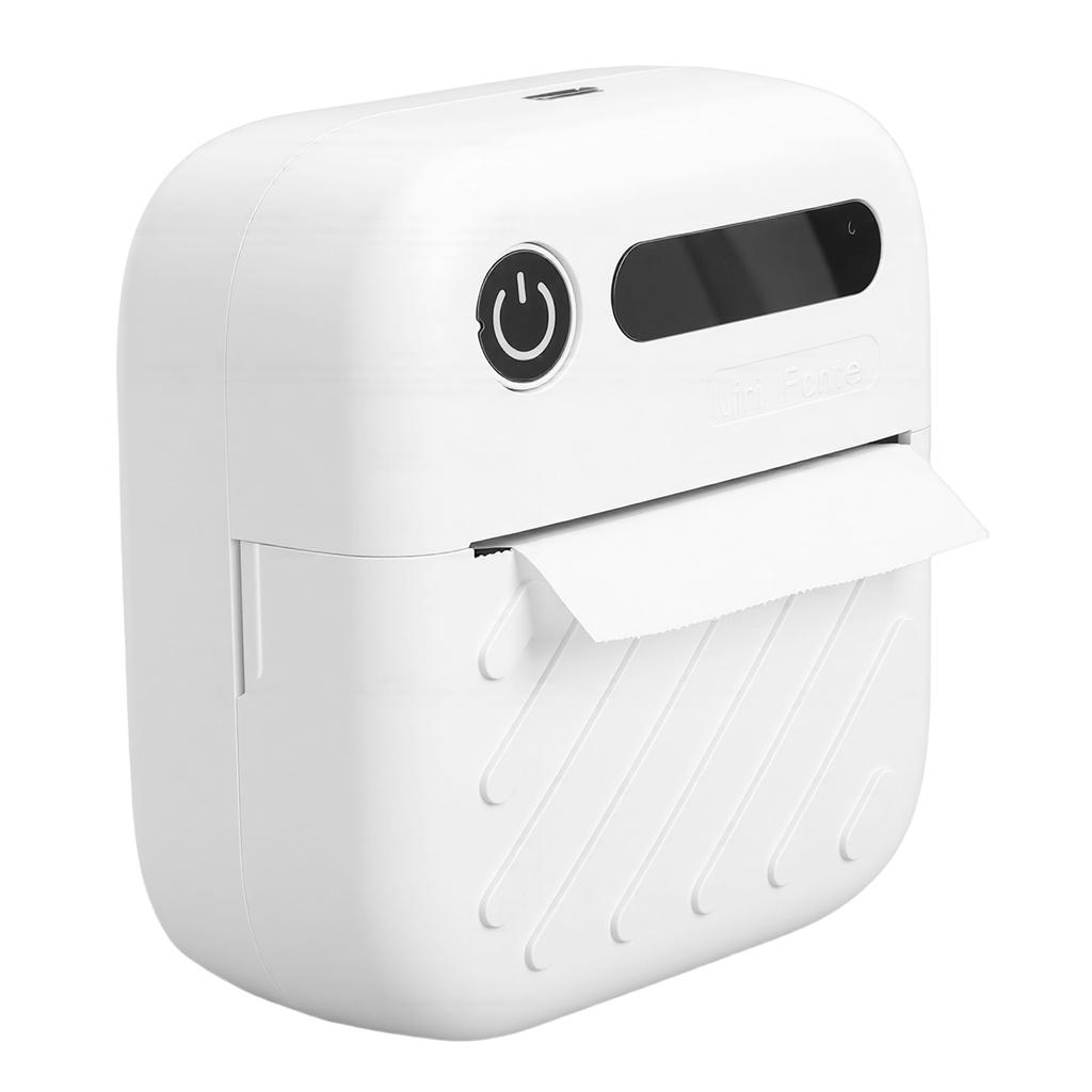 Bluetooth Label Printer Portable Inkless Thermal Printing Machine with Multiple Templates for Home School Office White