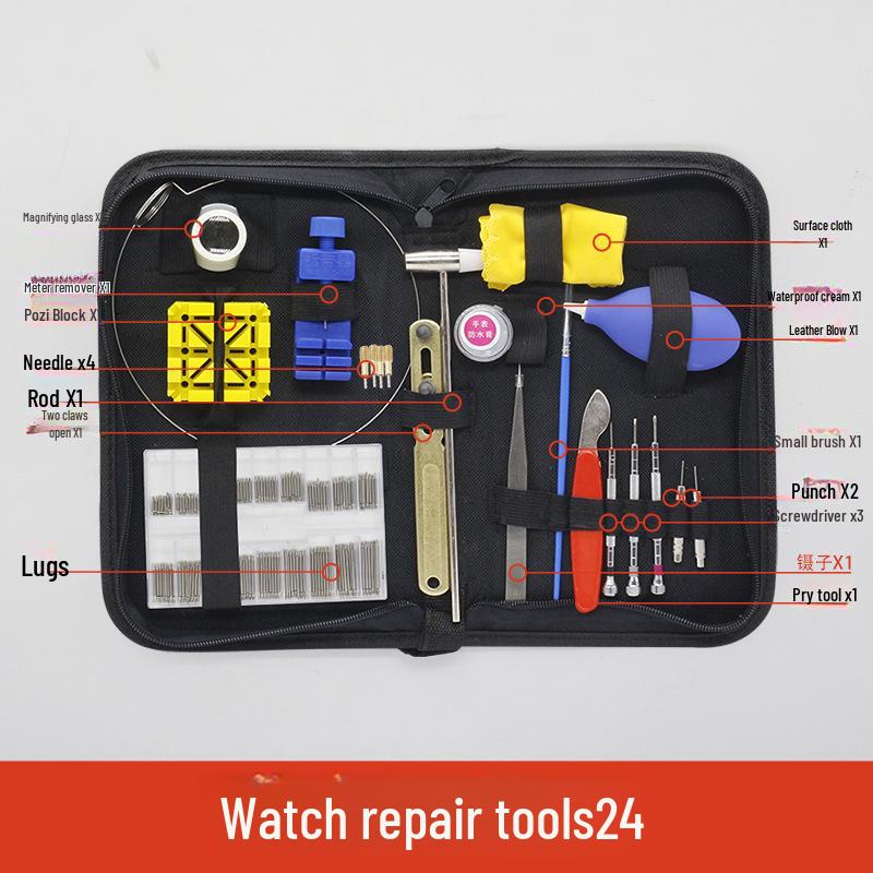 147-Piece Watch Repair Tool Kit: Strap Change, Cover Removal, Cleaning & Maintenance