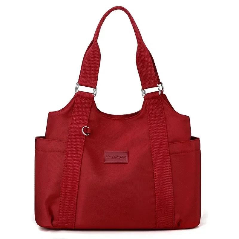 Solid Zipper Ladies Shoulder Travel Crossbody Bags for Women Nylon Large Capacity Bag