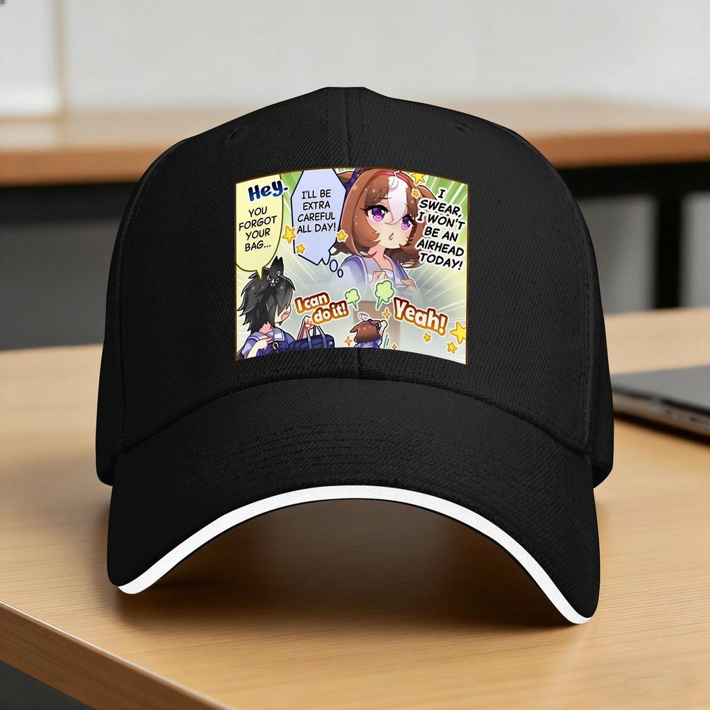 Summer Meisho Doto;S Snapshot Today! No, Tomorrow! Baseball Cap Uma Musume Sun Trucker Hat Men Women Sun-Proof Baseball Caps