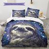 Black Sloth Pattern Bedding Home Decoration Birthday Gift (1 * Duvet Cover + 2 * Pillowcase, Without Core)