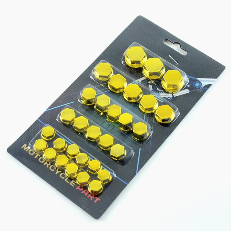 30pcs/set Motorcycle Accessories Head Screw Nut Electroplated  Cap Cover Fits Decoration Cover For Yamaha Kawasaki Honda