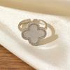 High-end Four-leaf Clover Open Ring Exquisite Workmanship Long-lasting Accessible Luxury Classy Versatile Open Ring