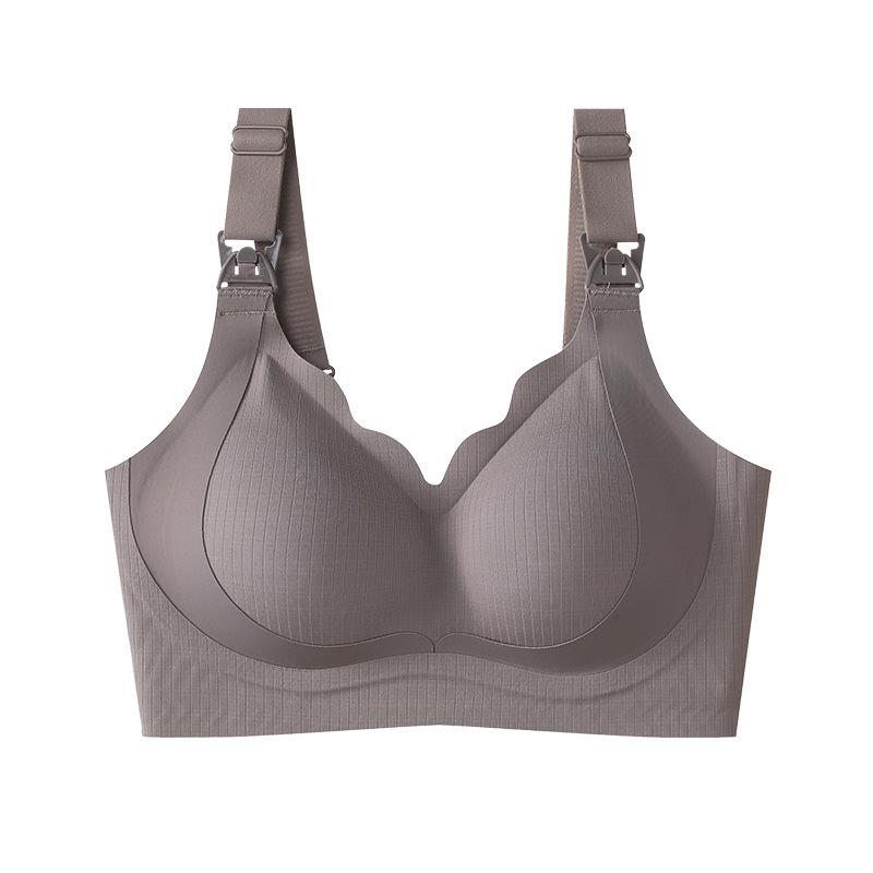 Nursing underwear women's seamless thin style without steel ring soft support gathering anti-sagging comfortable pregnant women postpartum mother bra