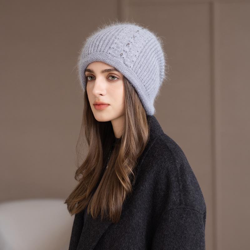 Japanese Autumn And Winter Hats Women'S Solid Color Ear Protection Warm Knitted Hats Big Head Circumference Fashionable Versatile Wool Hats