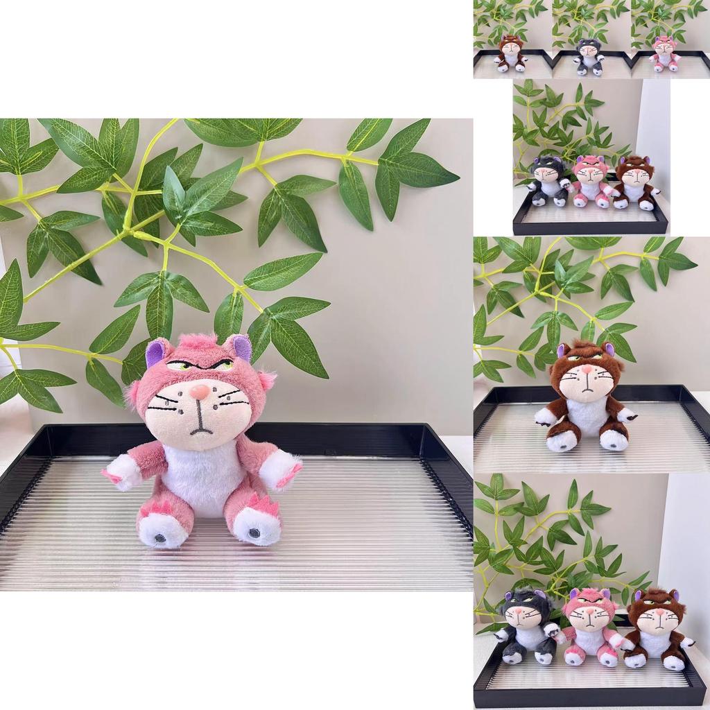 Cute Lucifer Marie Cat Plush Keychain Cuddly Toy For Couples Adorable Gift In Pink Brown And Gray