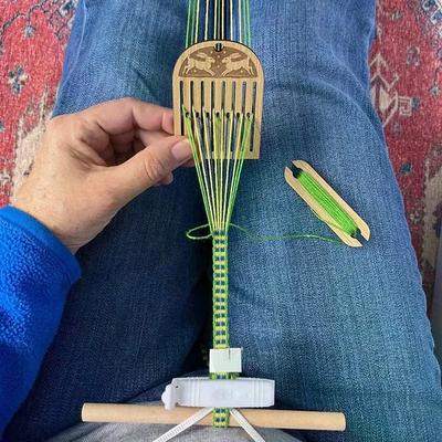 Wooden Portable Weaving Loom Rigid Heddle Backstrap Loom Kit For Beginner For Making Bracelets, Bags, Belts & Camera Straps