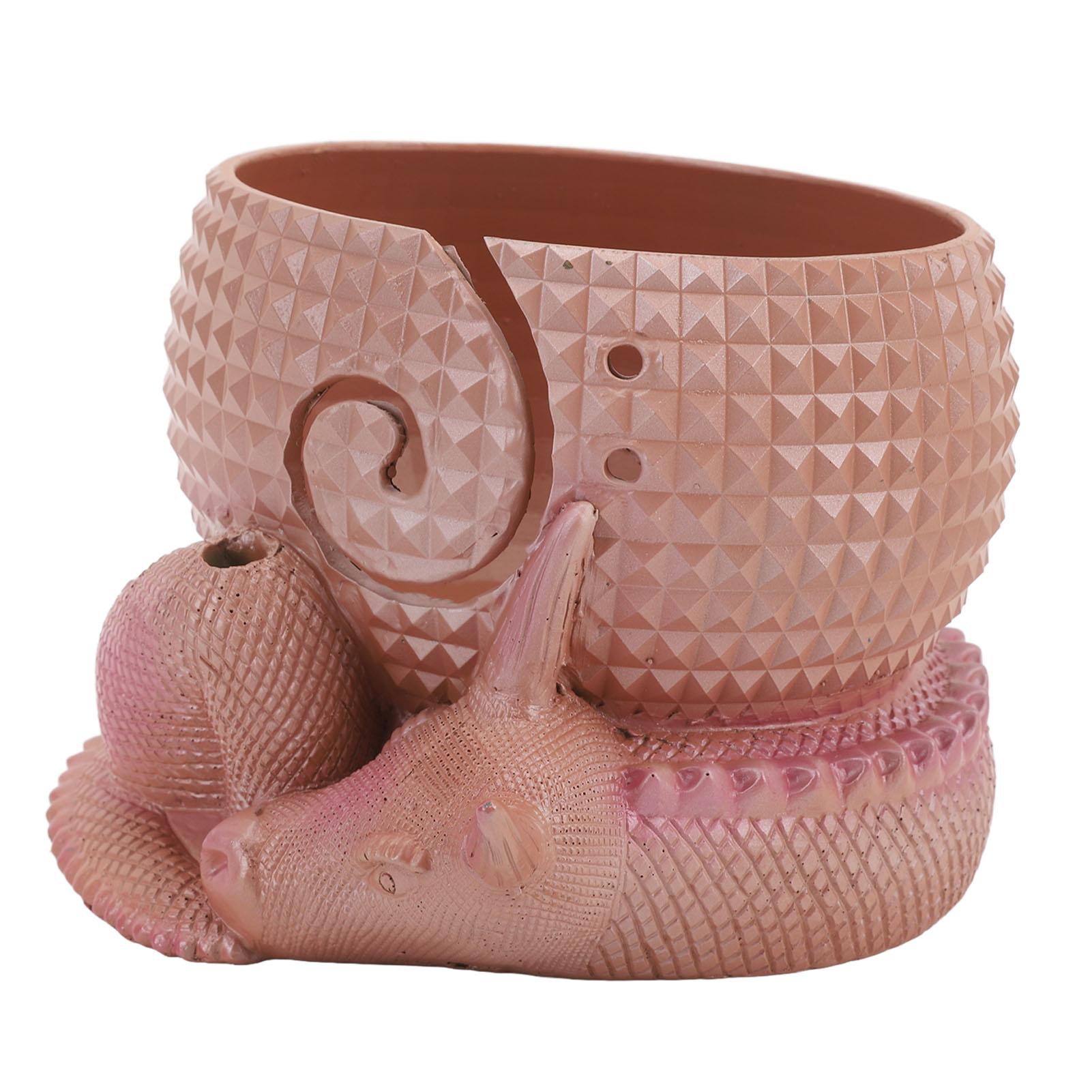 

Чаша для хранения пряжи с отверстиями Дизайн «Дракон и яйцо» Смола Держатель для пряжи для дома Вязание крючком Вязание медный