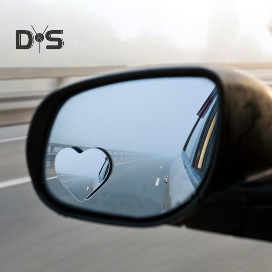 2Pcs Heart Shaped Blind Spot Mirrors for Cars Anti-breaking Convex Rearview Mirror Wide Angle Convex Mirror Stick-On Side Mirror for Enhanced Safety