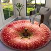 1pc Fruit Apple Juicy Red Raspberry Printed Chair Rug for Home Office Use, Living Room Kitchen Game Room Round Carpet