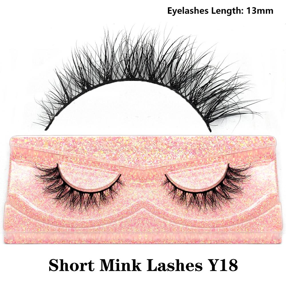 FOXESJI Real Mink Fluffy Short Eye Lashes Extension Wispy Soft Natural Short False Eyelashes Daily Wear Full Strip Lashes Makeup