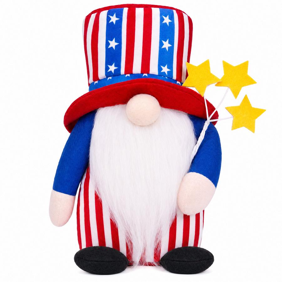 Independence Day Striped Gnome Star Doll Decoration