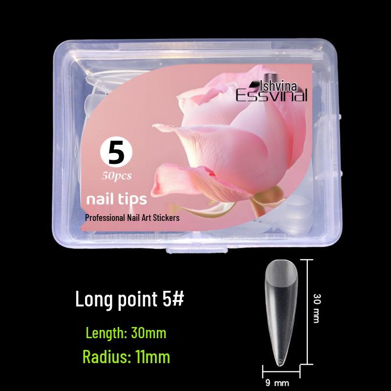 Matte Mandelfarbene Wassertropfen-Press-On-Nägel - Dünn, Nahtlos, Transparent, Dual-Use Aufklebbare Nagelverlängerungen