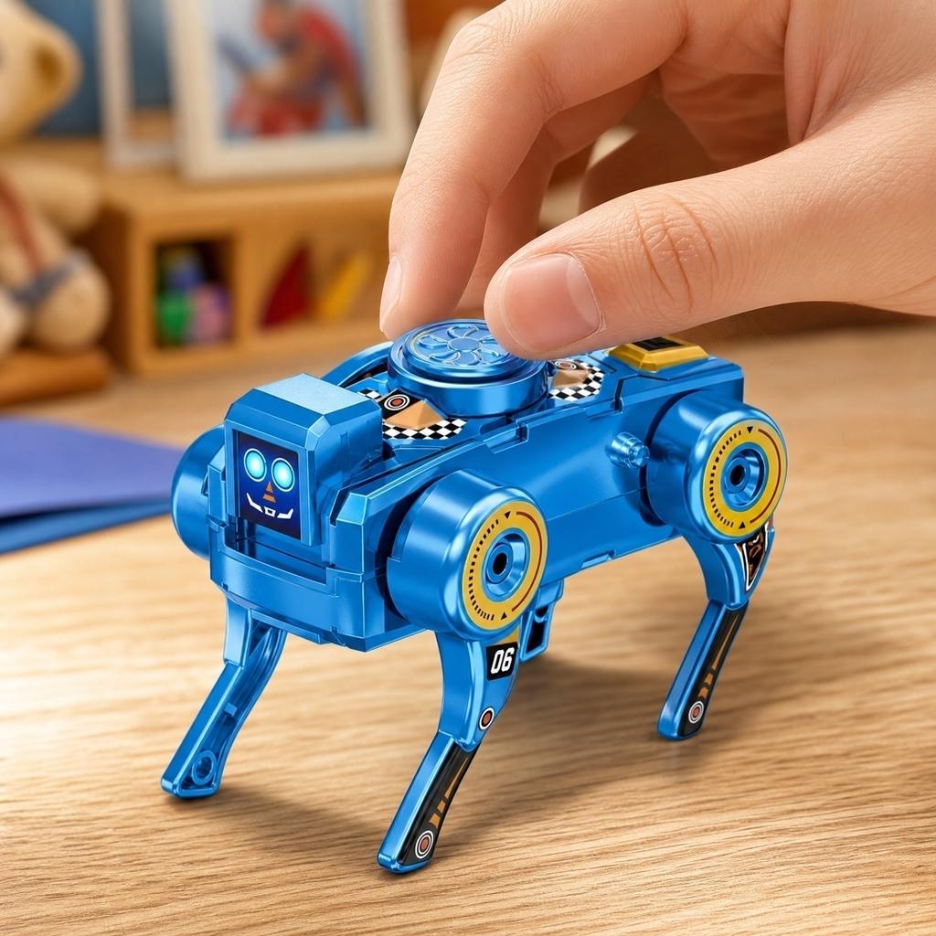 Mechanical Transforming Wind-Up Toy Robot Dog Educational Puzzle Stress Relief Fidget Toy for Kids and Adults
