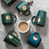 Chaxun Ceramic Coffee Mug with Copper Emblem