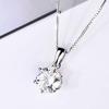 Douyin White Gold Diamond Pendant Necklace - Japanese Korean Style Women's Collarbone Chain, Perfect Gift for Best Friend's Birthday