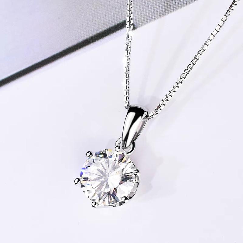 Douyin White Gold Diamond Pendant Necklace - Japanese Korean Style Women's Collarbone Chain, Perfect Gift for Best Friend's Birthday