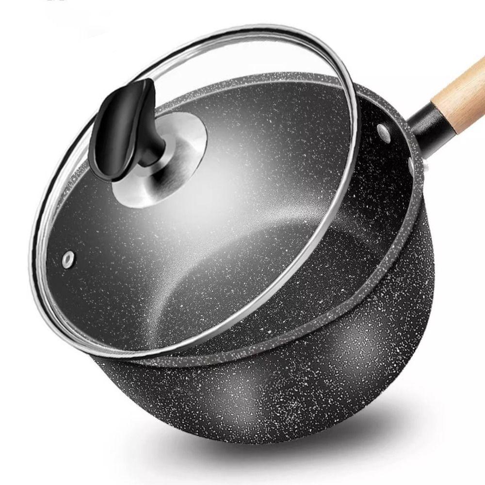 Glass Lid Milk Pot Non-stick Soup Pot Household Noodles Pot  Dormitory