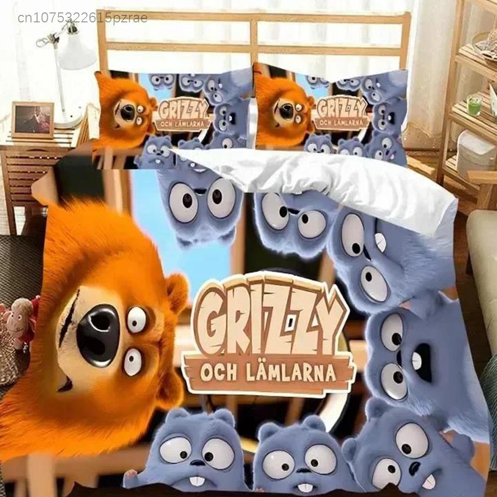 3D G-Grizzy And The Lemmings Bedding Set Printed Bed Set With Pillowcase Bed Duvet Cover Soft Queen King Size Bedclothes Home