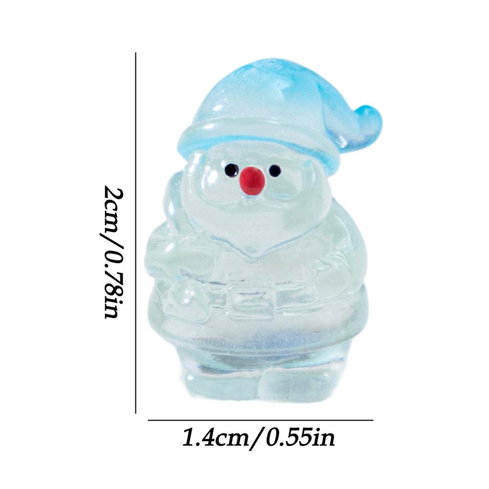 MIni Santa Claus Home Christmas Decoration Resin Craft luminous Miniature Figure Tiny Bonsai Microlandscape Fairy Garden Decor