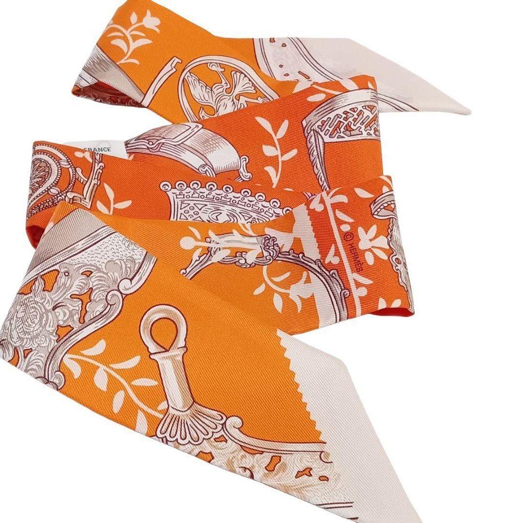 Used Hermes Twilly "Etriers Remix" Ribbon Scarf