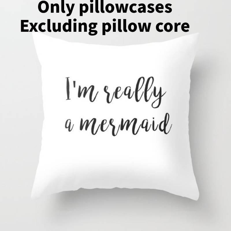 Modern Minimalist Cotton Cartoon Letter Cushion Cover Soft Peach Skin Plush Pillow Cover